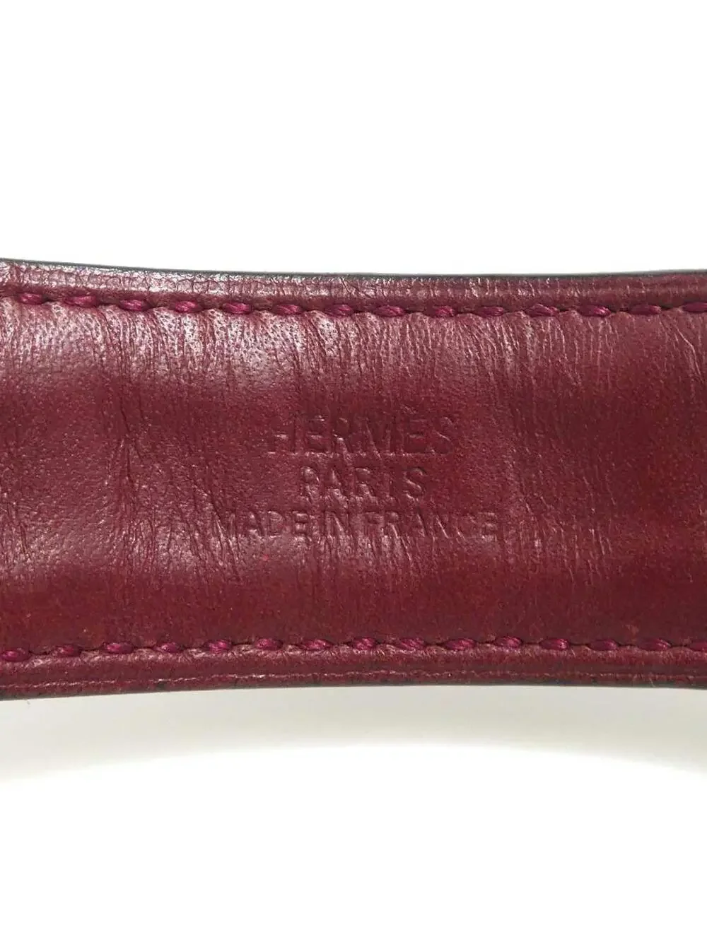 Auth Hermes Bracelet Burgundy/Silver #302850H19B
